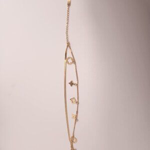 New double strand designer inspired flower and clover bracelet gold plated 18K